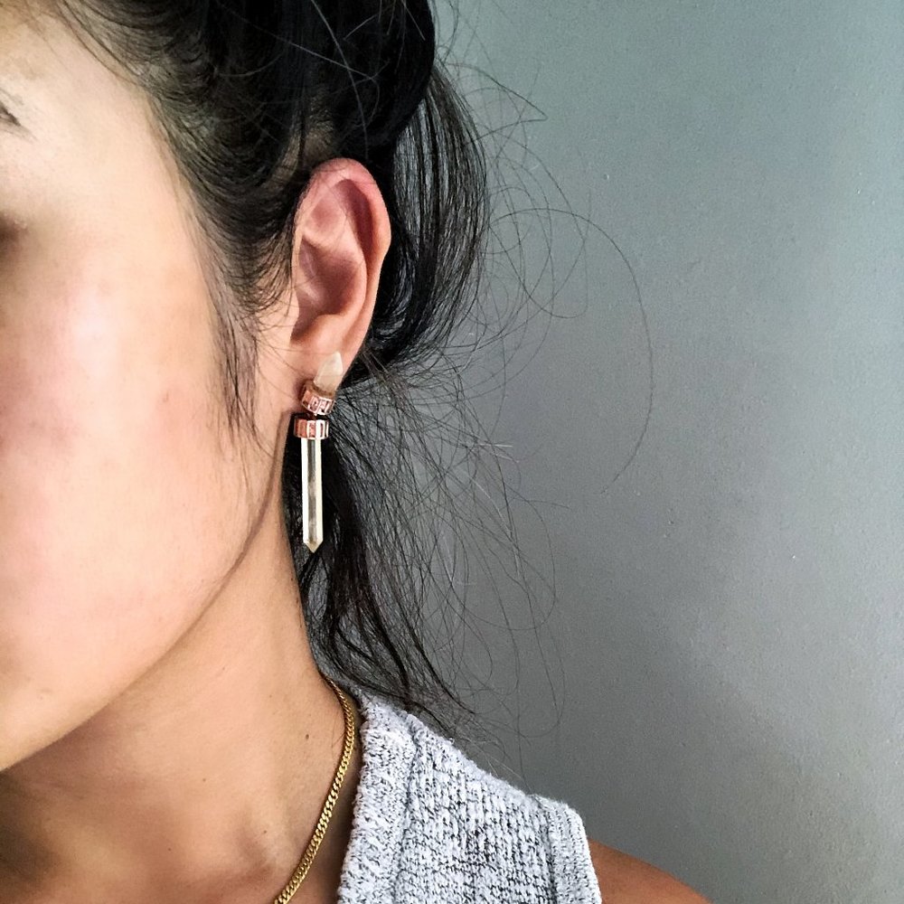 HOUSE OF HARLOW 1960 CRYSTAL EARRINGS